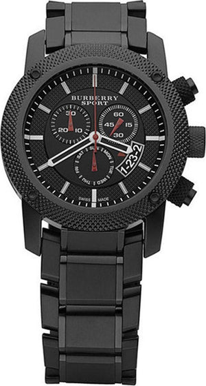 Burberry Sport Chronograph Black Dial Black Steel Strap Watch for Men - BU7703 Authentic Buy Shop Now