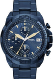 Fossil Bronson Chronograph Blue Dial Blue Steel Strap Watch for Men - FS5916 Authentic Buy Shop Now