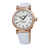 Coach Madison White Dial White Leather Strap Watch for Women - 14502408 Authentic Buy Shop Now