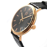 Calvin Klein Surround Black Dial Black Leather Strap Watch for Men - K3W216C1 Authentic Buy Shop Now