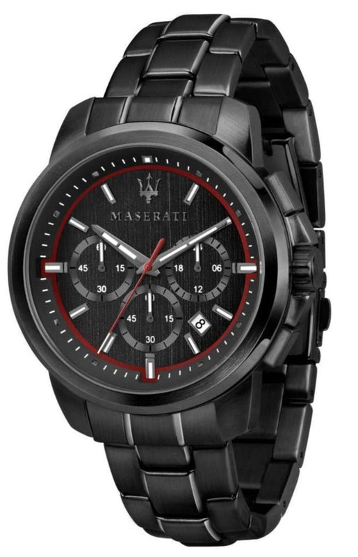 Maserati Successo 44mm Black Dial Black Steel Strap Watch For Men - R8873621014 Authentic Buy Shop Now