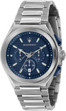 Maserati Triconic Quartz Blue Dial Silver Steel Strap Watch For Men - R8873639001 Authentic Buy Shop Now