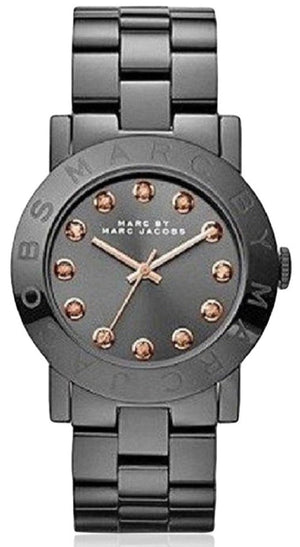 Marc Jacobs Rock Crystal Grey Dial Grey Steel Strap Watch for Women - MBM8596 Authentic Buy Shop Now