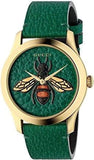 Gucci G Timeless Bee Green Dial Green Leather Strap Watch For Women - YA1264065 Authentic Buy Shop Now