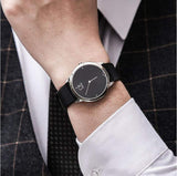 Calvin Klein Minimal Diamonds Black Dial Black Leather Strap Watch for Men - K3M211CS Authentic Buy Shop Now