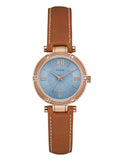 Guess Park Avenue Blue Dial Brown Leather Strap Watch for Women - W0838L2 Authentic Buy Shop Now