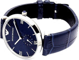 Emporio Armani Gianni T Bar Quartz Blue Dial Blue Leather Strap Watch For Men - AR11300 Authentic Buy Shop Now