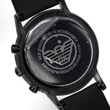Emporio Armani Chronograph Quartz Silver Dial Black Rubber Strap Watch For Men - AR11048 Authentic Buy Shop Now