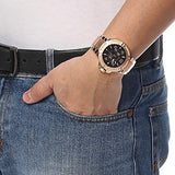 Guess Rigor Multi Function Black Dial Rose Gold Steel Strap Watch For Men - W0218G3 Authentic Buy Shop Now