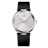 Calvin Klein Sight Silver Dial Black Leather Strap Watch for Men - K1S21120 Authentic Buy Shop Now