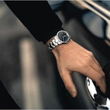 Daniel Wellington Iconic Link Black Dial Silver Steel Strap Watch For Women - DW00100342 Authentic Buy Shop Now