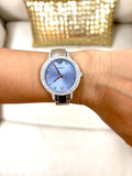 Emporio Armani Cleo Sunray Blue Dial Silver Steel Strap Watch for Women - AR11585 Authentic Buy Shop Now