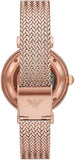 Emporio Armani Meccanico Automatic White Dial Rose Gold Mesh Strap Watch For Women - AR60063 Authentic Buy Shop Now