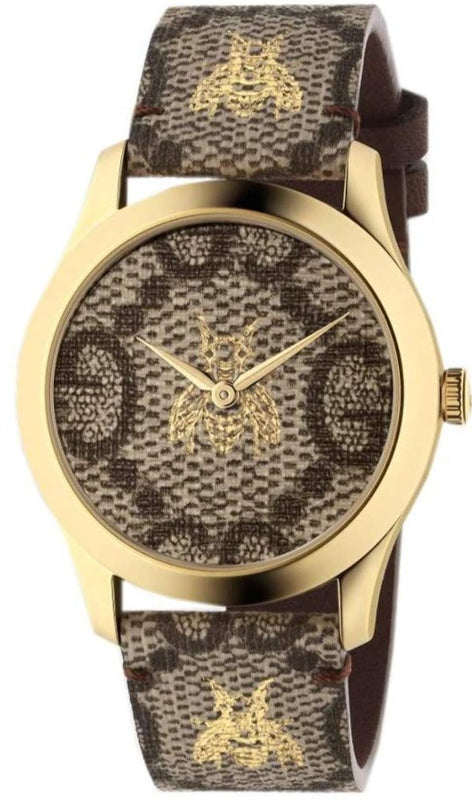 Gucci G Timeless Brown Dial Brown Leather Strap Watch For Men - YA1264068 Authentic Buy Shop Now