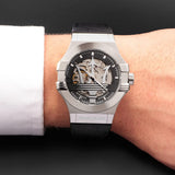 Maserati Potenza Automatic Black Dial Black Leather Strap Watch For Men - R8821108001 Authentic Buy Shop Now