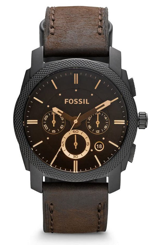 Fossil Machine Flight Chronograph Brown Dial Brown Leather Strap Watch for Men - FS4656 Authentic Buy Shop Now
