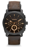 Fossil Machine Flight Chronograph Brown Dial Brown Leather Strap Watch for Men - FS4656 Authentic Buy Shop Now