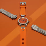 Maurice Lacroix Aikon Limited Edition Automatic Date Orange Dial Silver Steel Strap Watch For Men - AI6008-SS00F-530-1 Authentic Buy Shop Now