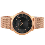 Calvin Klein Minimal Black Dial Rose Gold Mesh Bracelet Watch for Men - K3M2162Y Authentic Buy Shop Now