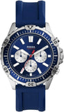 Fossil Garrett Chronograph Blue Dial Blue Rubber Strap Watch for Men - FS5709 Authentic Buy Shop Now