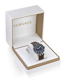 Versace Greca Sport Analog Blue Dial Brown Leather Strap Watch For Men - VEZ300121 Authentic Buy Shop Now