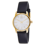 Calvin Klein City Silver Dial Black Leather Strap Watch For Women - K2G23520 Authentic Buy Shop Now