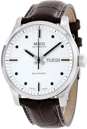Mido Multifort Automatic Silver Dial Black Leather Strap Watch For Men - M005.430.16.031.80 Authentic Buy Shop Now