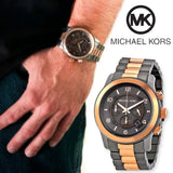 Michael Kors Runway Chronograph Grey Dial Two Tone Steel Strap Unisex Watch - MK8189 Authentic Buy Shop Now