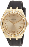 Guess Cosmo Diamonds Gold Dial Black Rubber Strap Watch for Women - GW0034L1 Authentic Buy Shop Now