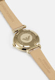 Emporio Armani Gianni T Bar Crystals Silver Dial Brown Leather Strap Watch For Women - AR11518 Authentic Buy Shop Now