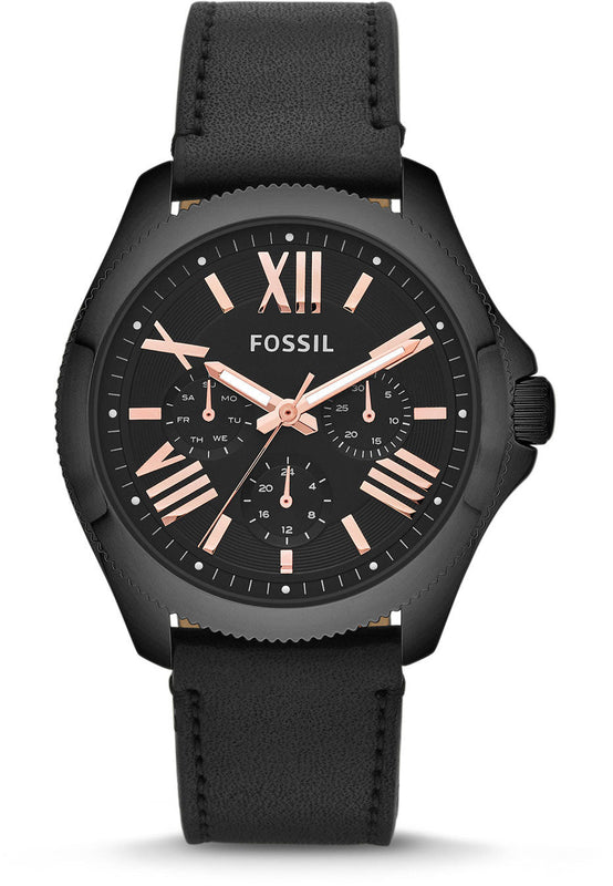 Fossil Cecile Multifunction Black Dial Black Leather Strap Watch for Men - AM4523 Authentic Buy Shop Now