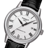 Tissot Carson Powermatic 80 White Dial Black Leather Strap Watch For Men - T085.407.16.013.00 Authentic Buy Shop Now