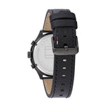 Tommy Hilfiger Asher Chronograph Black Dial Black Leather Strap Watch For Men - 1791854 Authentic Buy Shop Now