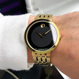 Movado Esperanza Museum 39mm Black Dial Stainless Steel Watch For Men - 0607059 Authentic Buy Shop Now
