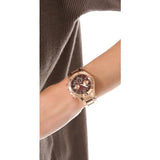 Marc Jacobs Rock Chronograph Mother of Pearl Red Dial Rose Gold Steel Strap Unisex Watch - MBM3251 Authentic Buy Shop Now