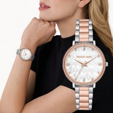 Michael Kors Pyper Quartz White Dial Two Tone Steel Strap Watch For Women - MK4667 Authentic Buy Shop Now