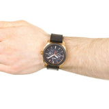 Fossil Machine Chronograph Black Dial Black Leather Strap Watch for Men - FS5120 Authentic Buy Shop Now