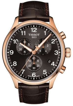 Tissot Chrono XL Black Dial Brown Leather Strap Watch For Men - T116.617.36.057.01 Authentic Buy Shop Now