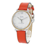 Coach Delancey White Dial Orange Leather Strap Watch for Women - 14502880 Authentic Buy Shop Now