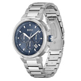 Hugo Boss One Chronograph Blue Dial Silver Steel Strap Watch For Men - 1513999 Authentic Buy Shop Now