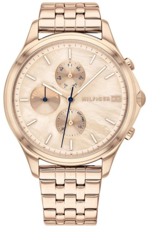 Tommy Hilfiger Whitney Chronograph Quartz Rose Gold Dial Rose Gold Steel Strap Watch For Women - 1782120 Authentic Buy Shop Now