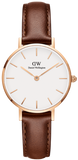 Daniel Wellington Classic Petite York White Dial Brown Leather Strap Watch For Women - DW00100176 Authentic Buy Shop Now