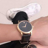 Movado Museum Black Dial Black Leather Strap Watch For Men - 2100005 Authentic Buy Shop Now