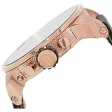Diesel Big Daddy Gold & Black Dial Black Leather Strap Watch For Men - DZ7261 Authentic Buy Shop Now