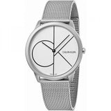 Calvin Klein Minimal White Dial Silver Mesh Bracelet Watch for Men - K3M5115X Authentic Buy Shop Now