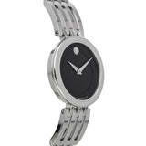 Movado Esperanza 28mm Black Dial Silver Steel Strap Watch For Women - 0607051 Authentic Buy Shop Now