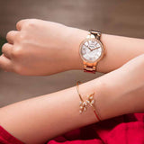 Fossil Virginia White Dial Rose Gold Steel Strap Watch for Women - ES3284 Authentic Buy Shop Now