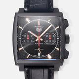 Tag Heuer Monaco Automatic Chronograph Black Dial Black Leather Strap Watch for Men - CBL2180.FC6497 Authentic Buy Shop Now