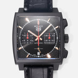 Tag Heuer Monaco Automatic Chronograph Black Dial Black Leather Strap Watch for Men - CBL2180.FC6497 Authentic Buy Shop Now
