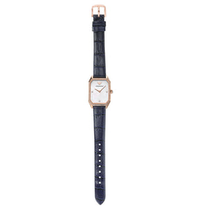 Emporio Armani Gianni T Bar Quartz Mother of Pearl Dial Blue Leather Strap Watch For Women - AR11466 Authentic Buy Shop Now